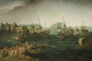 Hendrik Cornelisz. Vroom Ships trading in the East. china oil painting artist